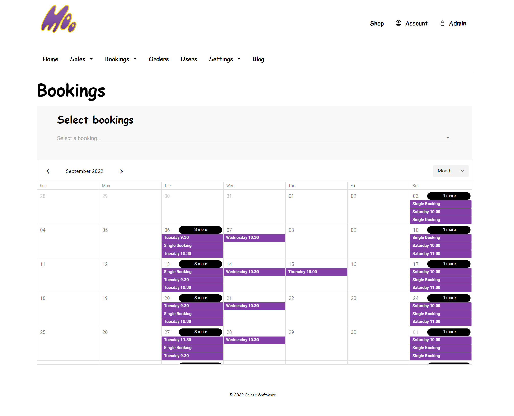 Online booking software